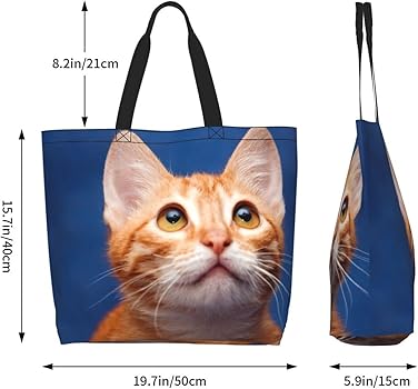 Amazon | [ZXHNB] トートバッグ 猫 猫柄 ネコ匹 無地 大容量